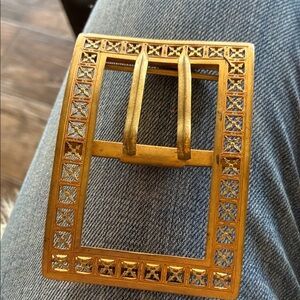 Gold Geometric Buckle Women's Belt